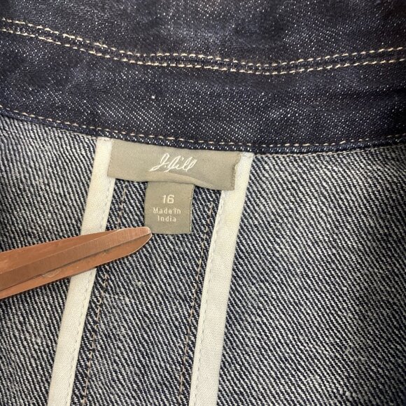 J. Jill Womens Dark Denim Blazer Jacket 3-Button Front Szize 16 - Picture 4 of 7